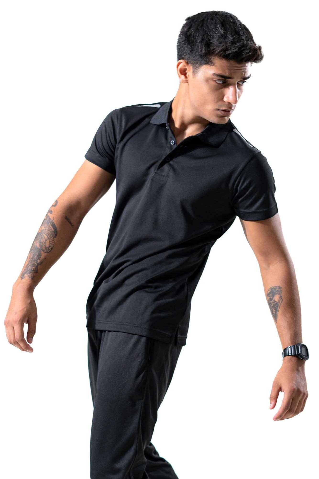 Polo Republica Men's Shoulder And Back Stripes Activewear Polo Shirt Men's Polo Shirt Polo Republica 