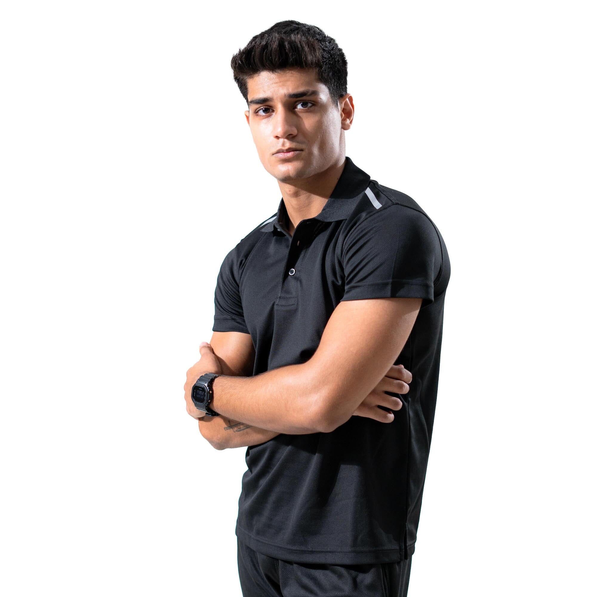 Polo Republica Men's Shoulder And Back Stripes Activewear Polo Shirt Men's Polo Shirt Polo Republica 