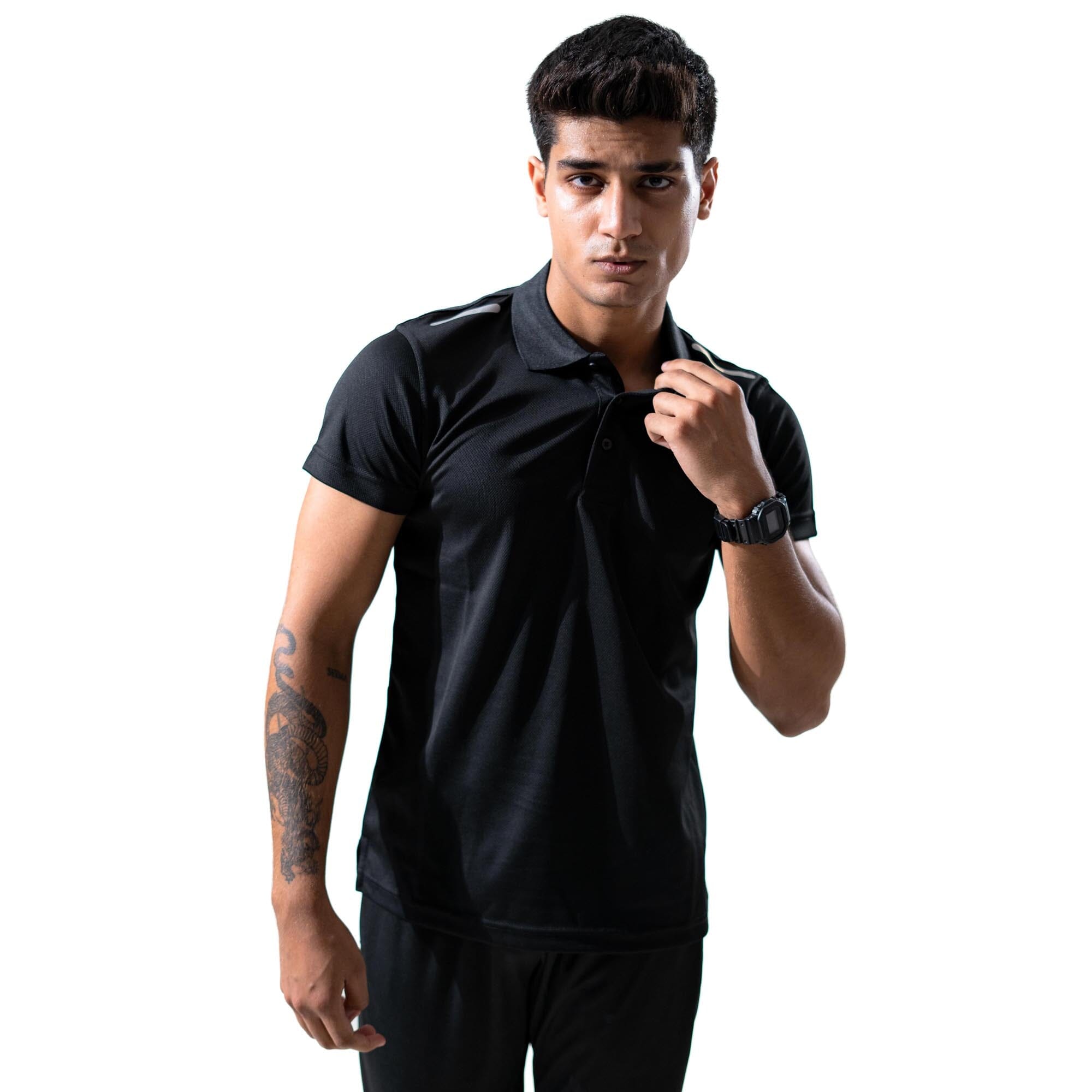 Polo Republica Men's Shoulder And Back Stripes Activewear Polo Shirt Men's Polo Shirt Polo Republica 