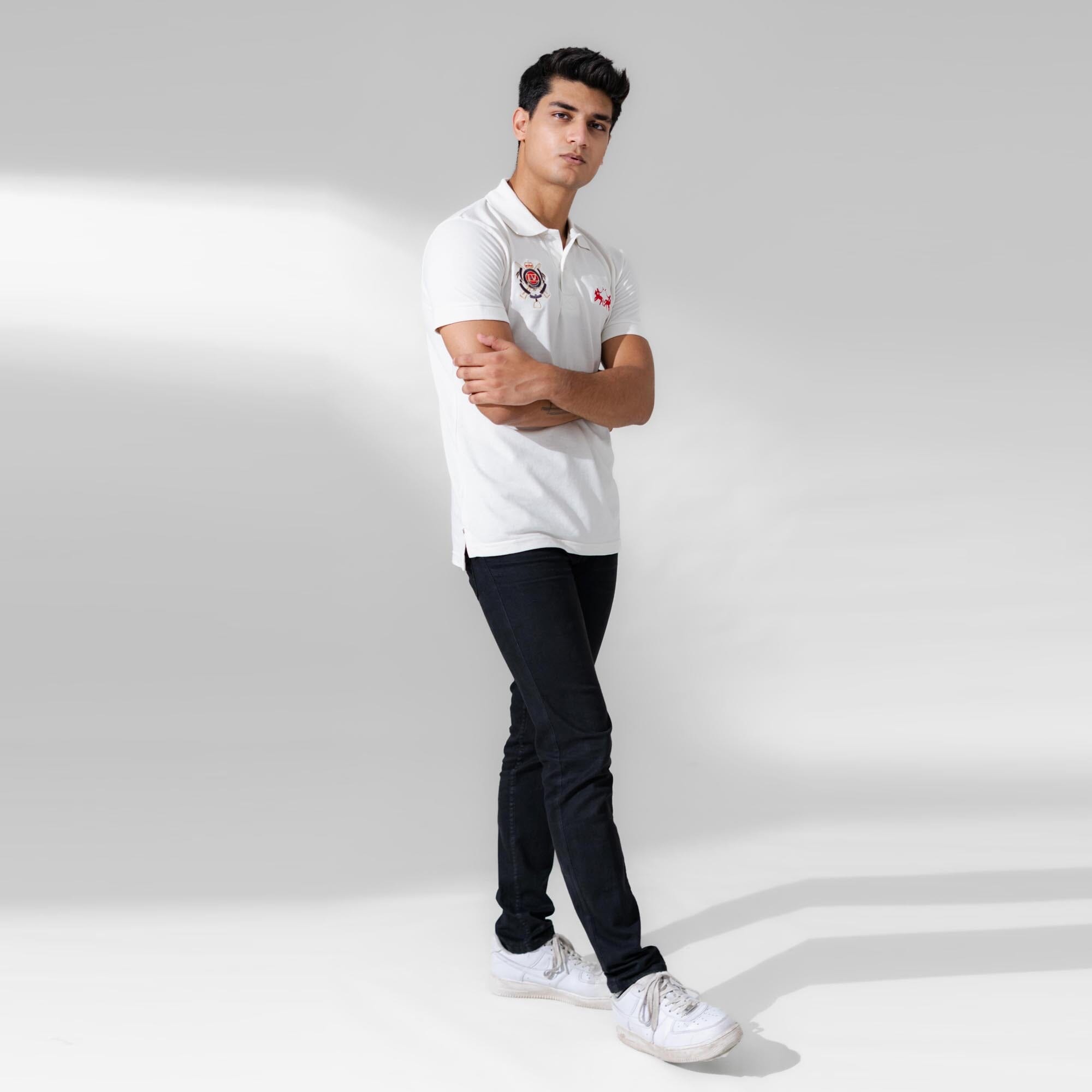 Polo Republica Men's Double Pony & LV Crest Embroidered Polo Shirt Men's Polo Shirt Polo Republica 