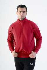 PCL Men's High Collar Fleece Minor Fault Zipper Jacket