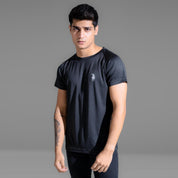 Polo Republica Men's Pony & Three Stripes Printed Activewear Tee Shirt Men's Tee Shirt Polo Republica Black S 