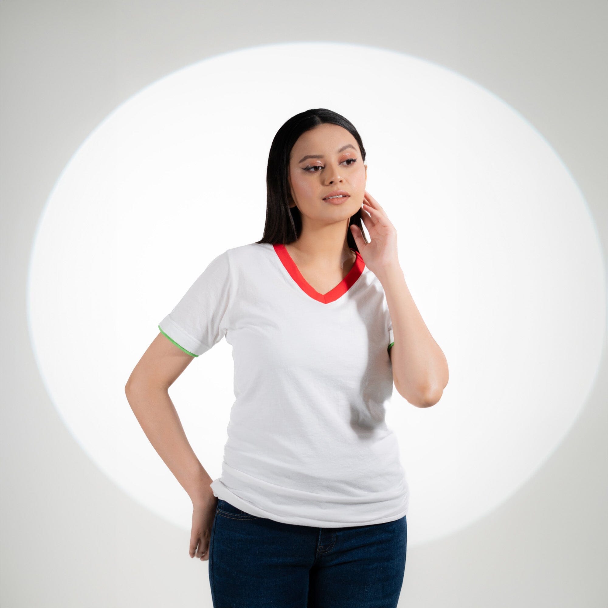 Women's Emmen Short Sleeve V-Neck Minor Fault Tee Shirt Minor Fault Image 
