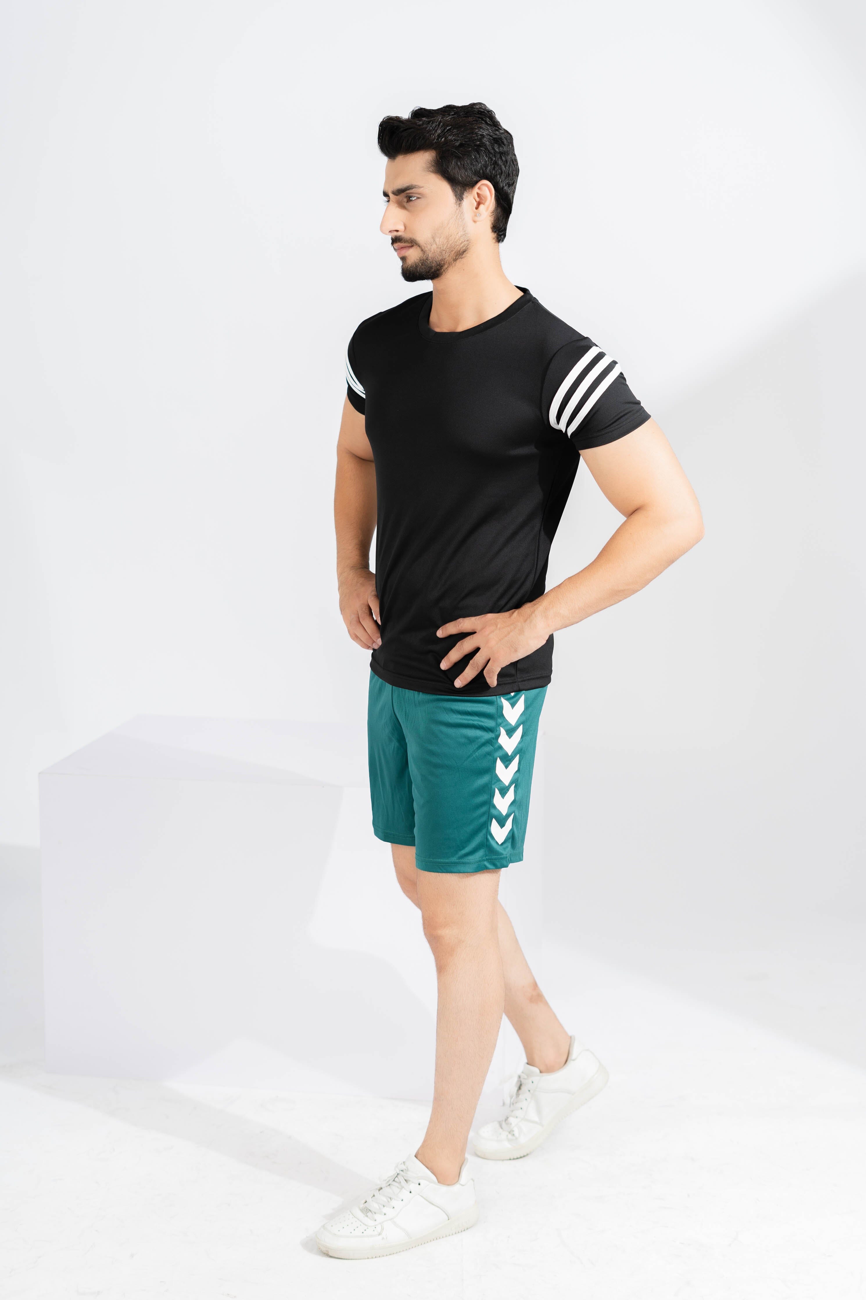 Polo Athletica Men's Shoulder Stripes Activewear Tee Shirt Men's Tee Shirt Polo Republica 