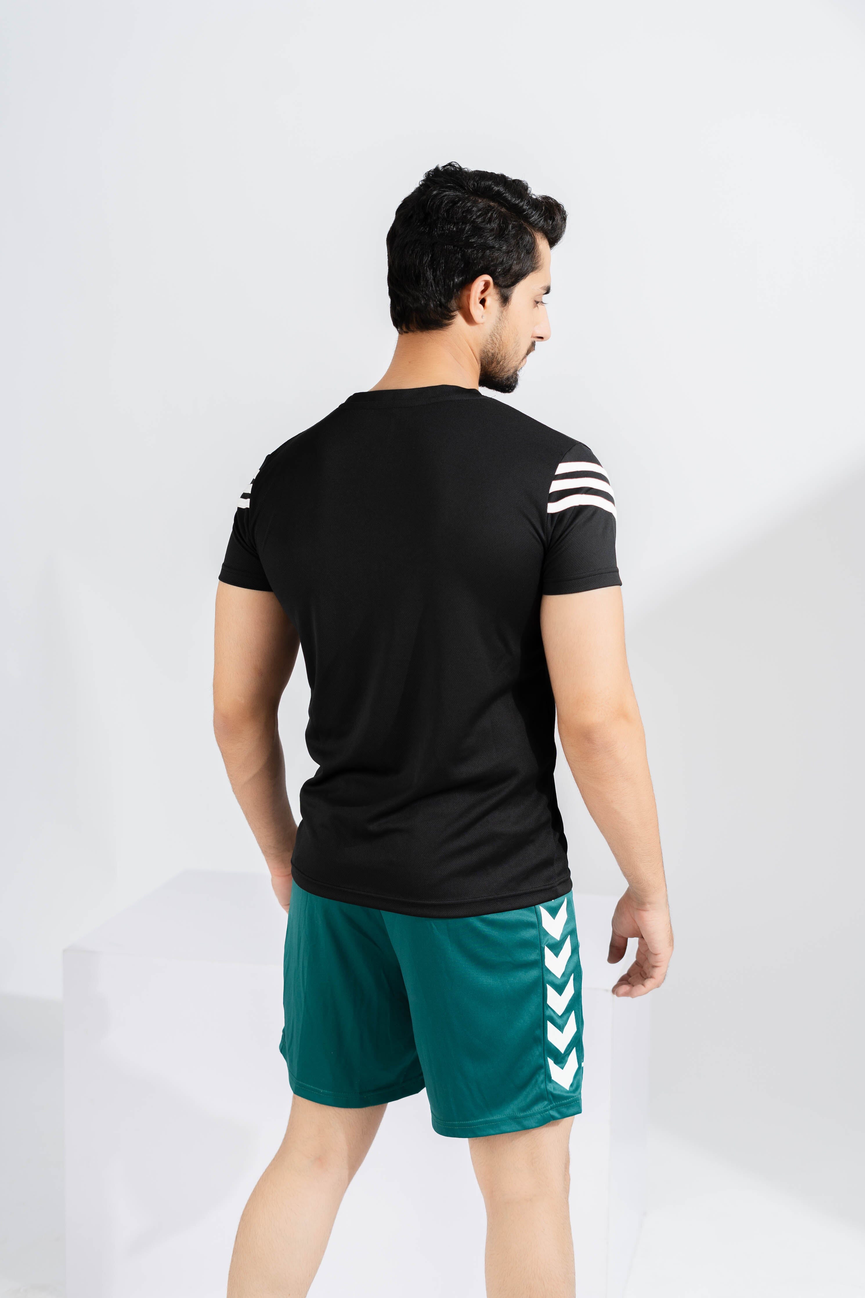 Polo Athletica Men's Shoulder Stripes Activewear Tee Shirt Men's Tee Shirt Polo Republica 