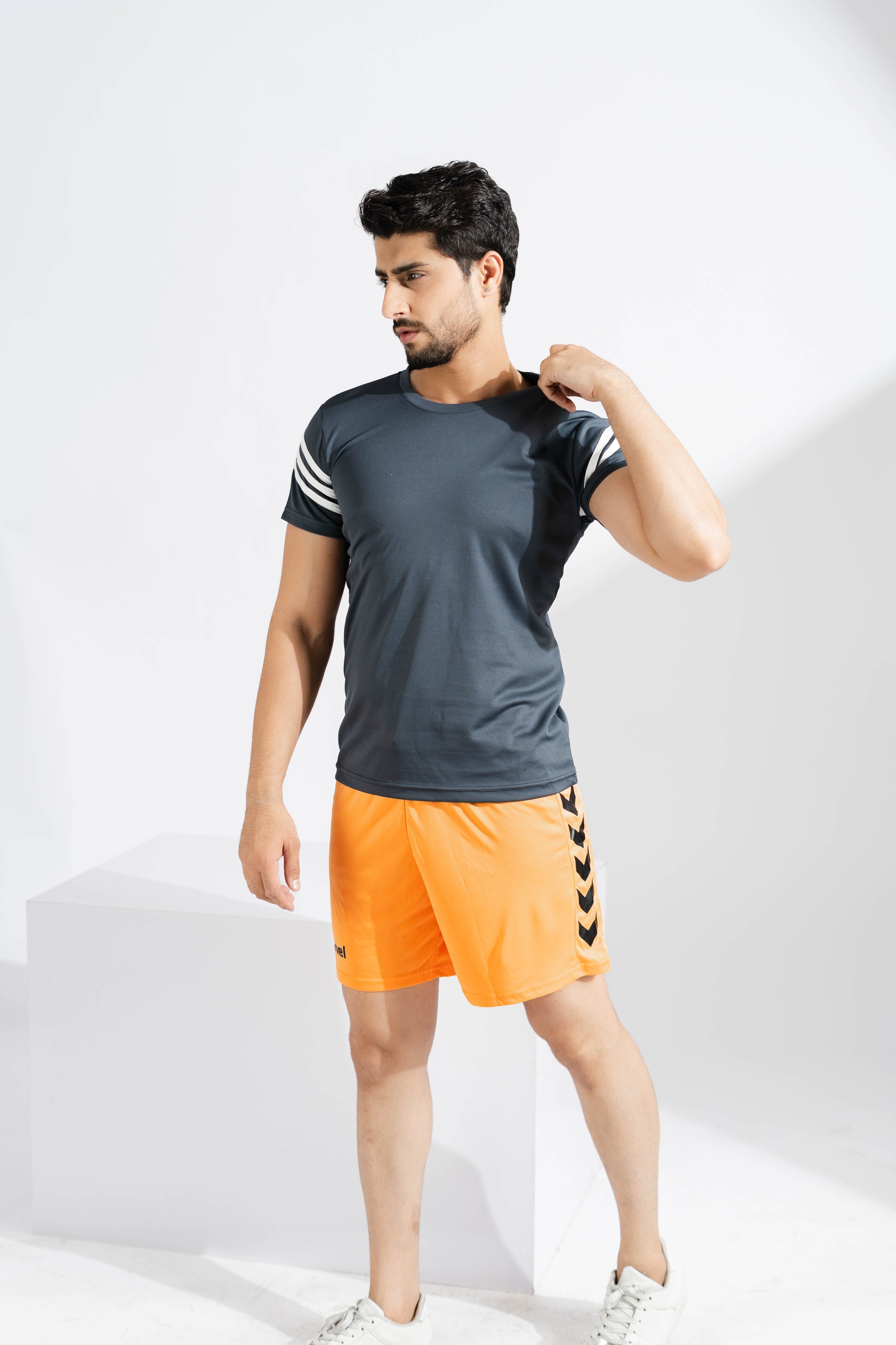 Polo Athletica Men's Shoulder Stripes Activewear Tee Shirt Men's Tee Shirt Polo Republica 