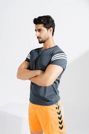 Polo Athletica Men's Shoulder Stripes Activewear Tee Shirt Men's Tee Shirt Polo Republica 