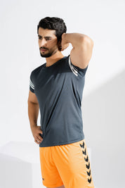 Polo Athletica Men's Shoulder Stripes Activewear Tee Shirt Men's Tee Shirt Polo Republica 