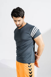 Polo Athletica Men's Shoulder Stripes Activewear Tee Shirt Men's Tee Shirt Polo Republica 