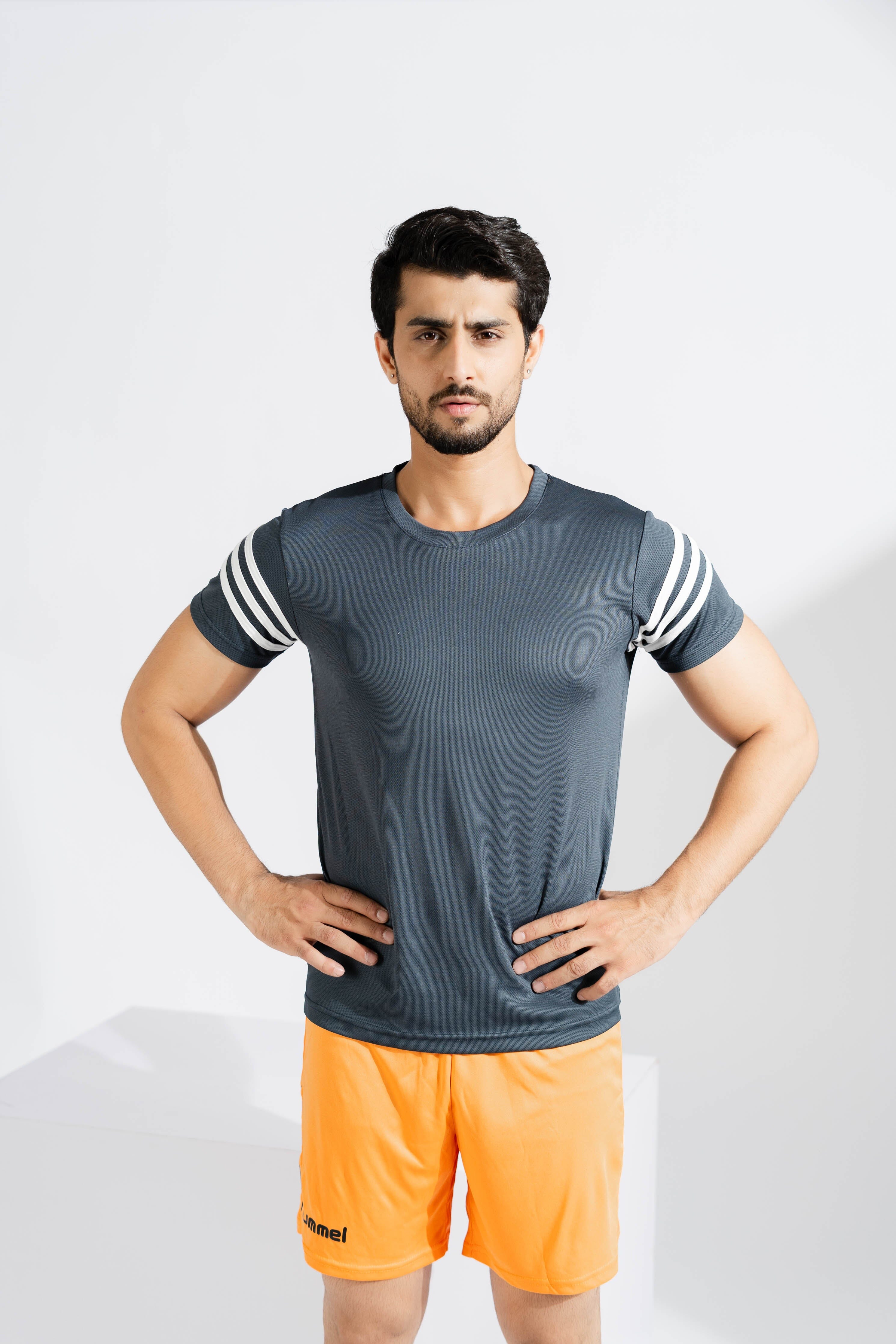 Polo Athletica Men's Shoulder Stripes Activewear Tee Shirt Men's Tee Shirt Polo Republica 