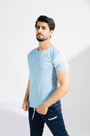 Polo Athletica Men's Shoulder Stripes Activewear Tee Shirt Men's Tee Shirt Polo Republica 