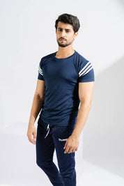 Polo Athletica Men's Shoulder Stripes Activewear Tee Shirt Men's Tee Shirt Polo Republica 
