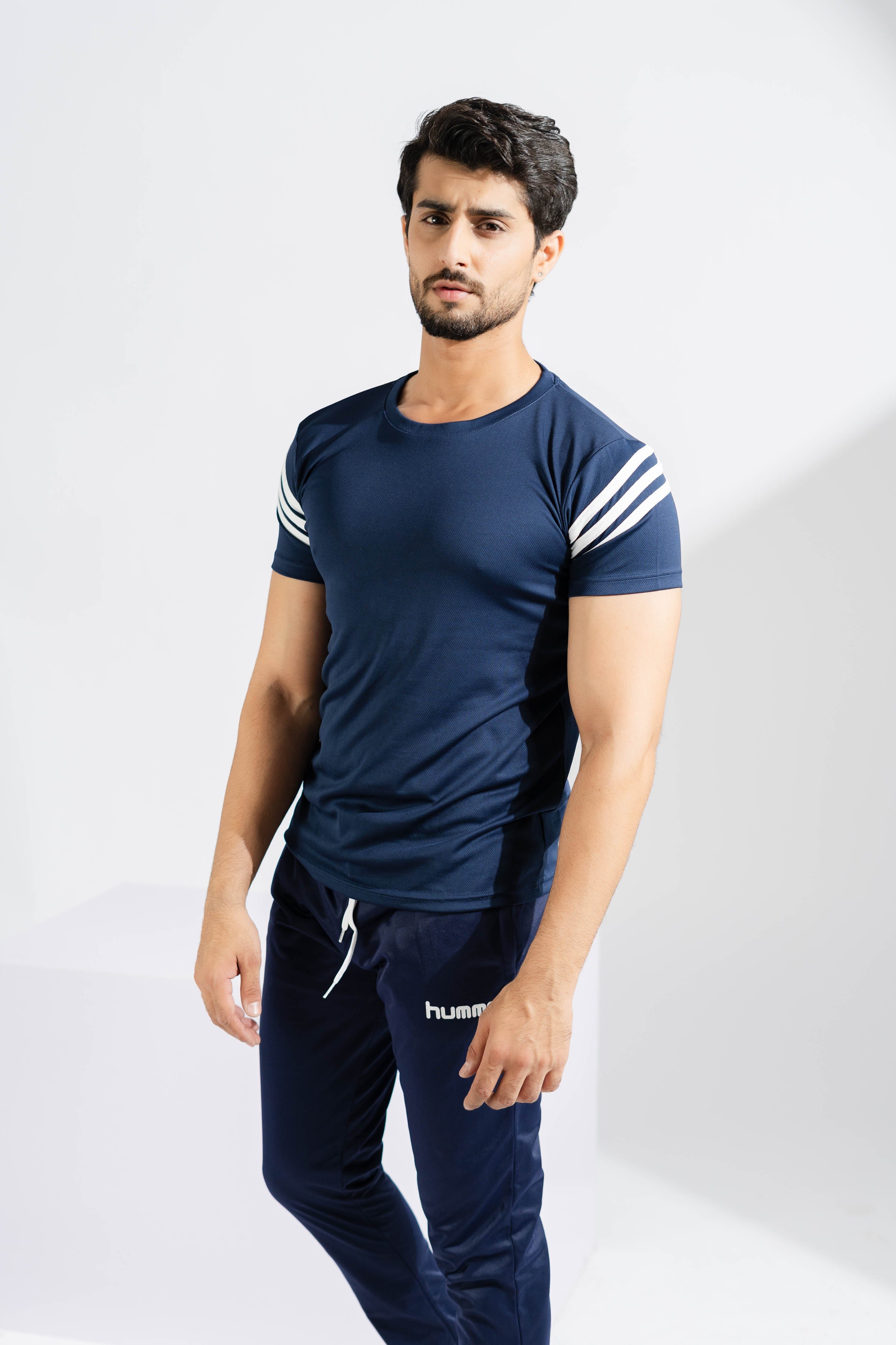 Polo Athletica Men's Shoulder Stripes Activewear Tee Shirt Men's Tee Shirt Polo Republica 