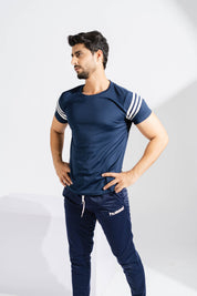 Polo Athletica Men's Shoulder Stripes Activewear Tee Shirt Men's Tee Shirt Polo Republica 