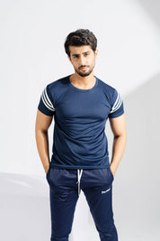 Polo Athletica Men's Shoulder Stripes Activewear Tee Shirt Men's Tee Shirt Polo Republica 
