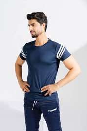 Polo Athletica Men's Shoulder Stripes Activewear Tee Shirt Men's Tee Shirt Polo Republica 