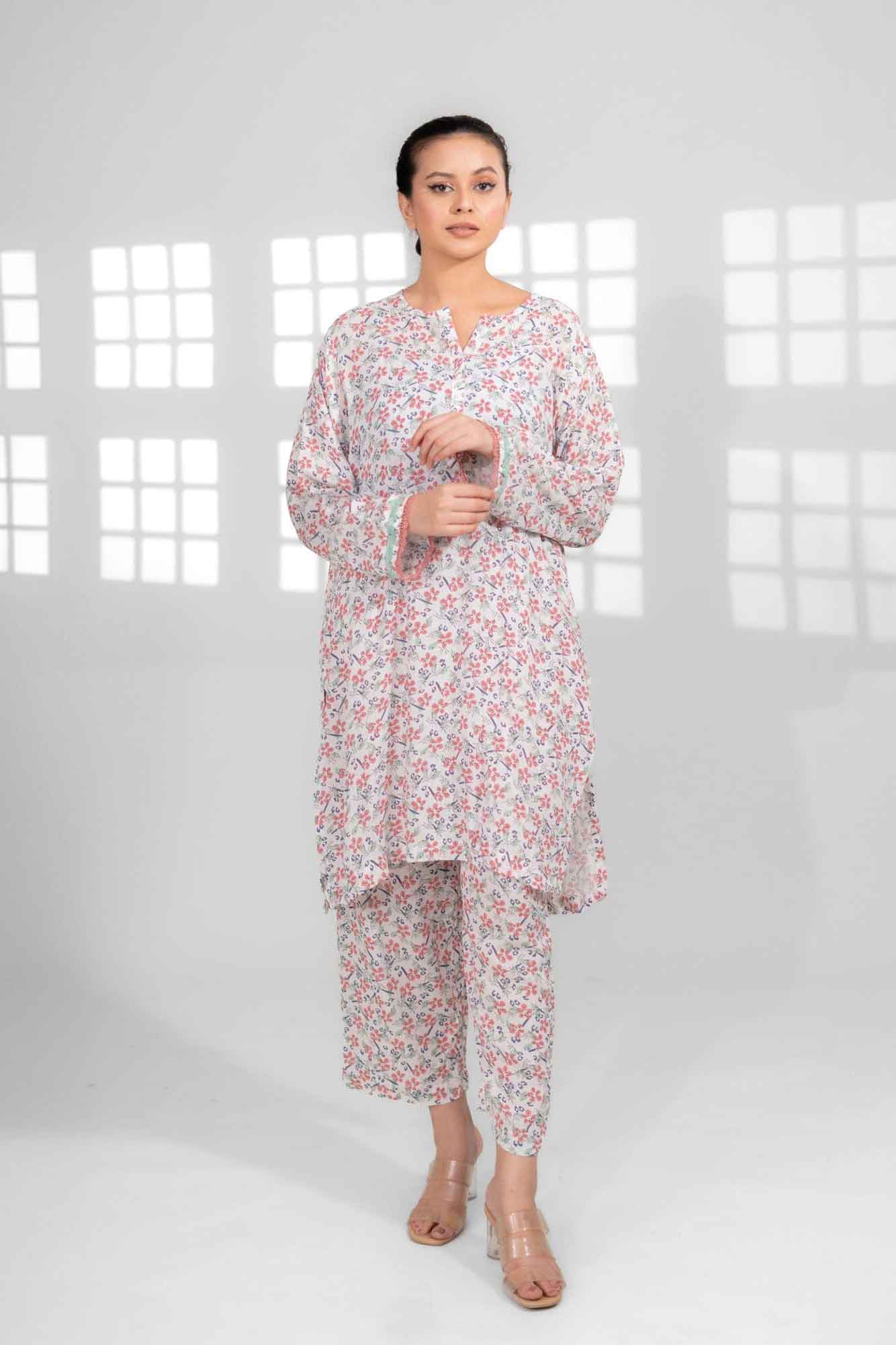 East West Women’s Printed 2 Pcs Stitched Suit
