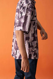 Gravity Men's Printed Short Sleeve Venice Casual Shirt