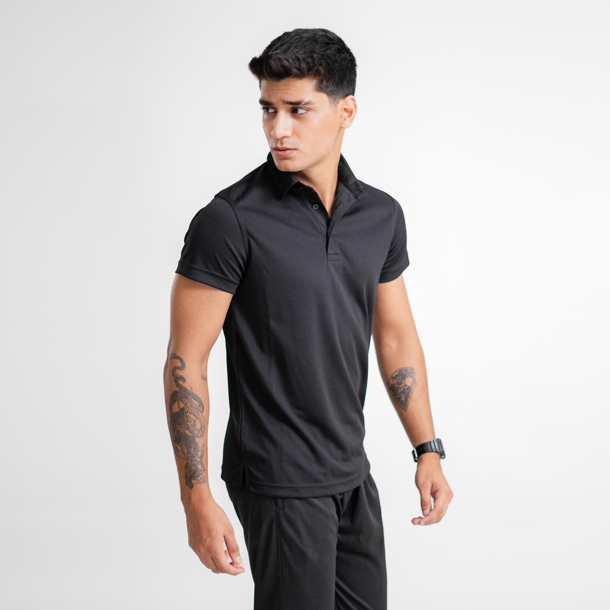 Polo Republica Men's Essentials Activewear Polo Shirt Minor Fault - Moisture Wicking Minor Fault Polo Republica Black XS 
