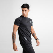 Polo Republica Men's PRC & Diagonal Stripes Printed Activewear Tee Shirt Men's Tee Shirt Polo Republica Black S 