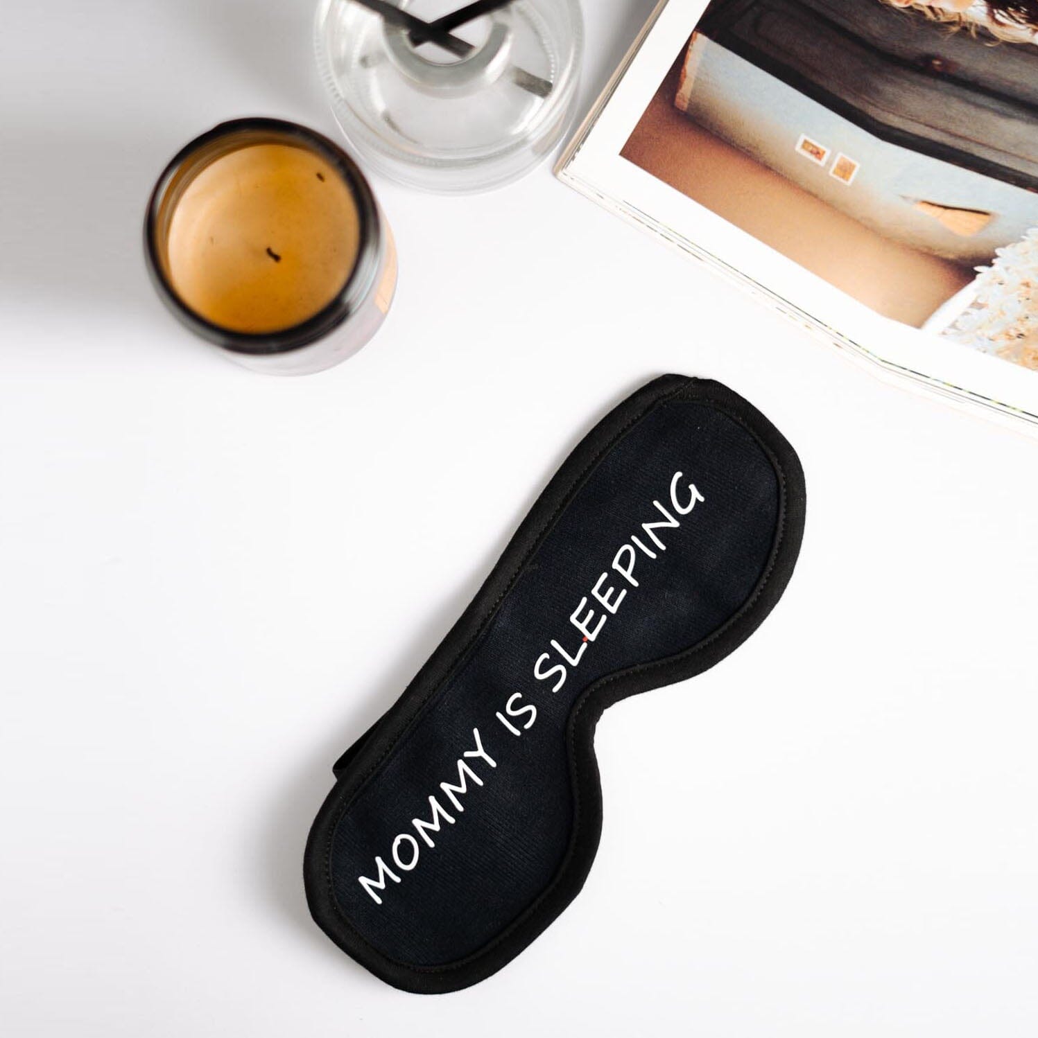 Polo Republica 'Sustainable Comfort' Eye Mask for Sleeping. Made-with-Waste Eyewear Polo Republica Black Mommy Is sleeping 