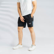 Polo Athletica Men's Rapid-Dry Gym Activewear Shorts with Side Panel Men's Shorts Polo Republica Black & Charcoal S 