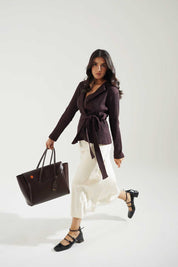 USQUARED Women's Rib Tie-Front Cardigan