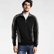 Men's 1/4 Zipper Logo Embroidered Minor Fault Fleece Sweat Shirt Men's Sweat Shirt Image Black Graphite S