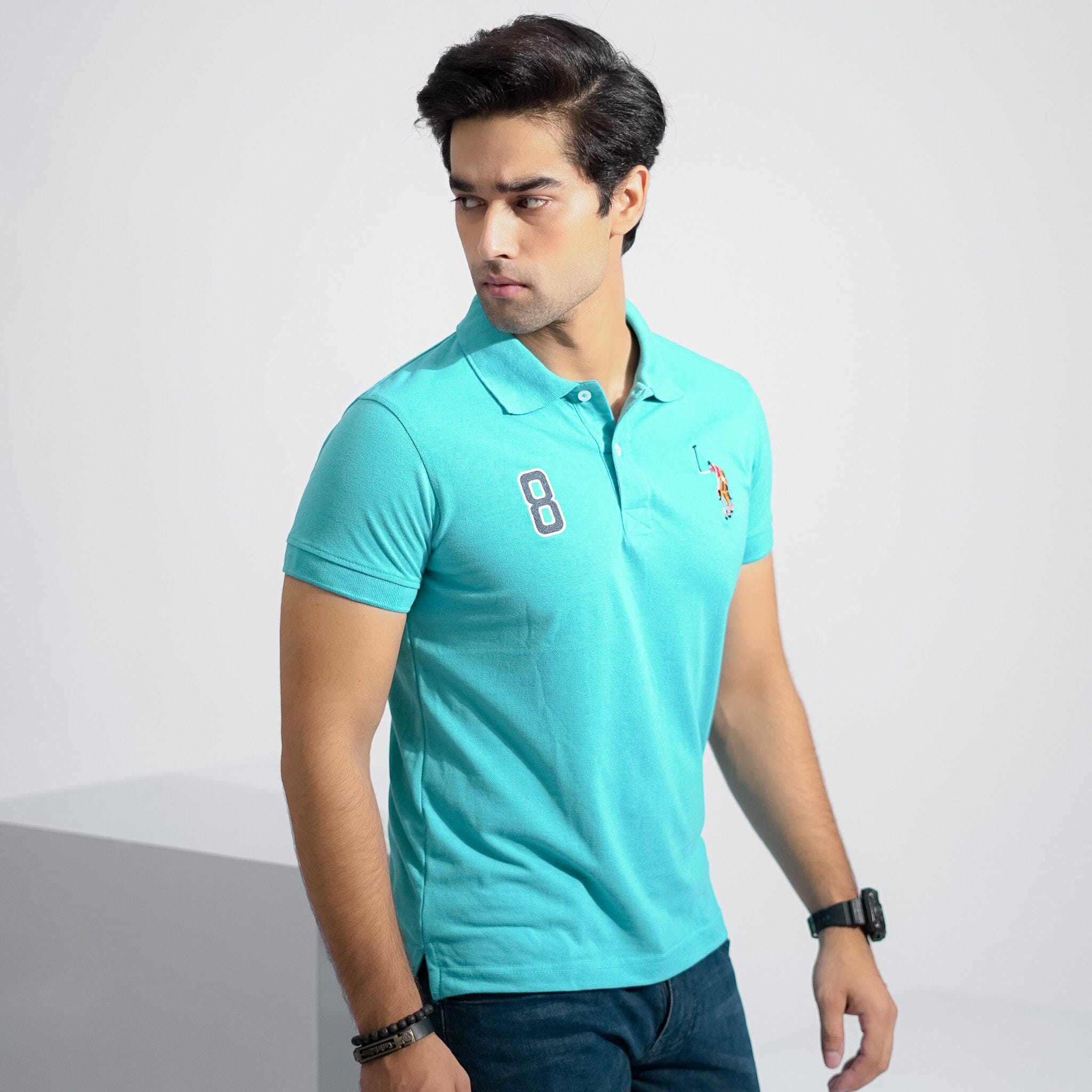 Polo Republica Men's Signature Pony & 8 Embroidered Short Sleeve Polo Shirt Men's Polo Shirt Polo Republica 