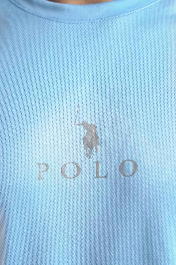 Polo Republica Men's Polo Pony & Back Stripes Activewear Tee Shirt