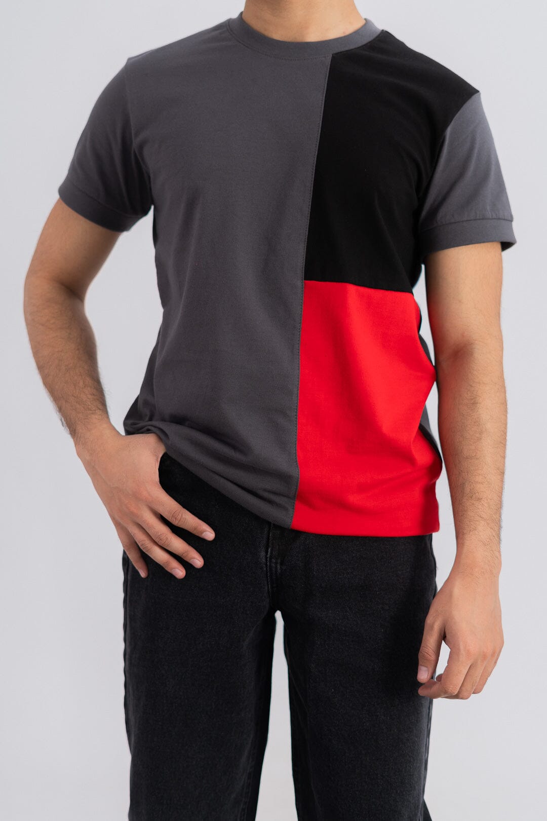 Polo Republica Men's Double Contrast Panel Short Sleeve Tee Shirt Men's Tee Shirt Polo Republica 