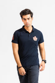 Polo Republica Men's Lion Crest & 5 Polo Embroidered Short Sleeve Polo Shirt Men's Polo Shirt Polo Republica Navy S 