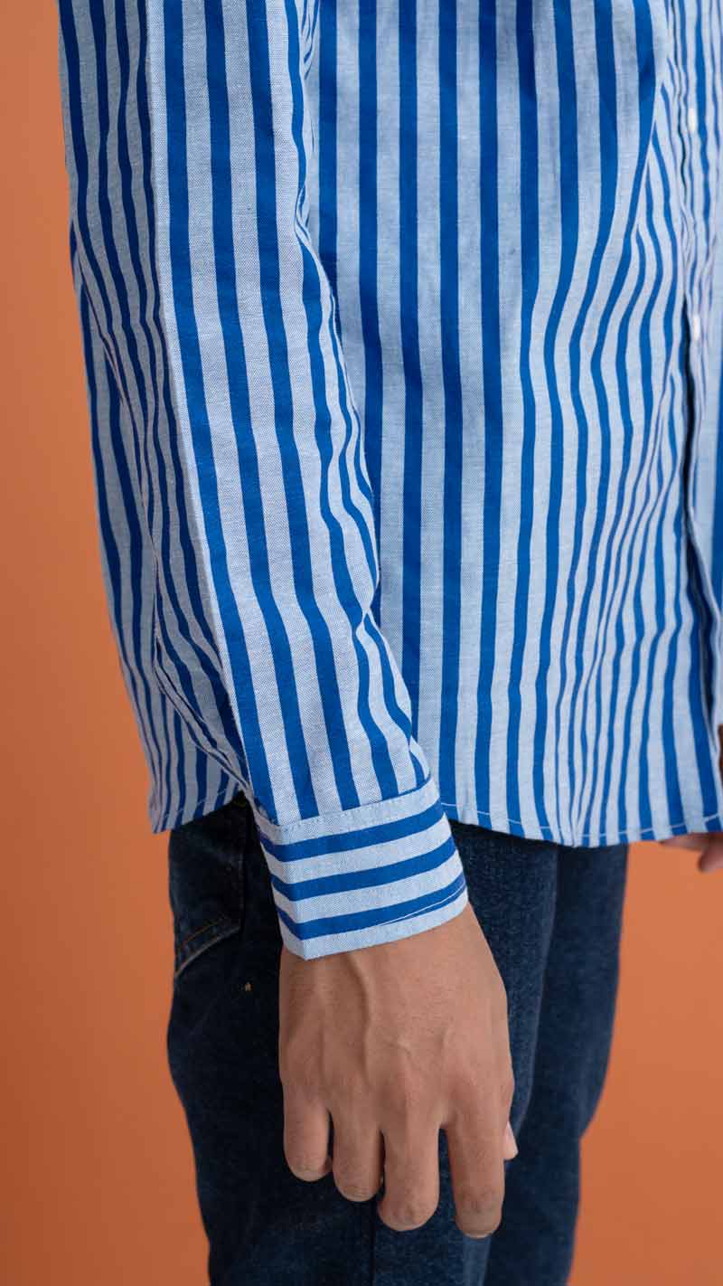 Gravity Men's Striped Slim Fit Casual Shirt