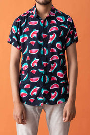 Gravity Men's Short Sleeve Printed Casual Shirt