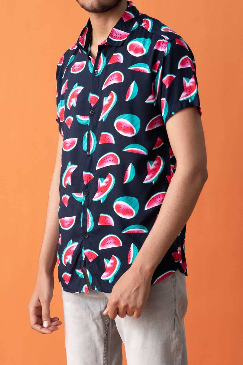 Gravity Men's Short Sleeve Printed Casual Shirt