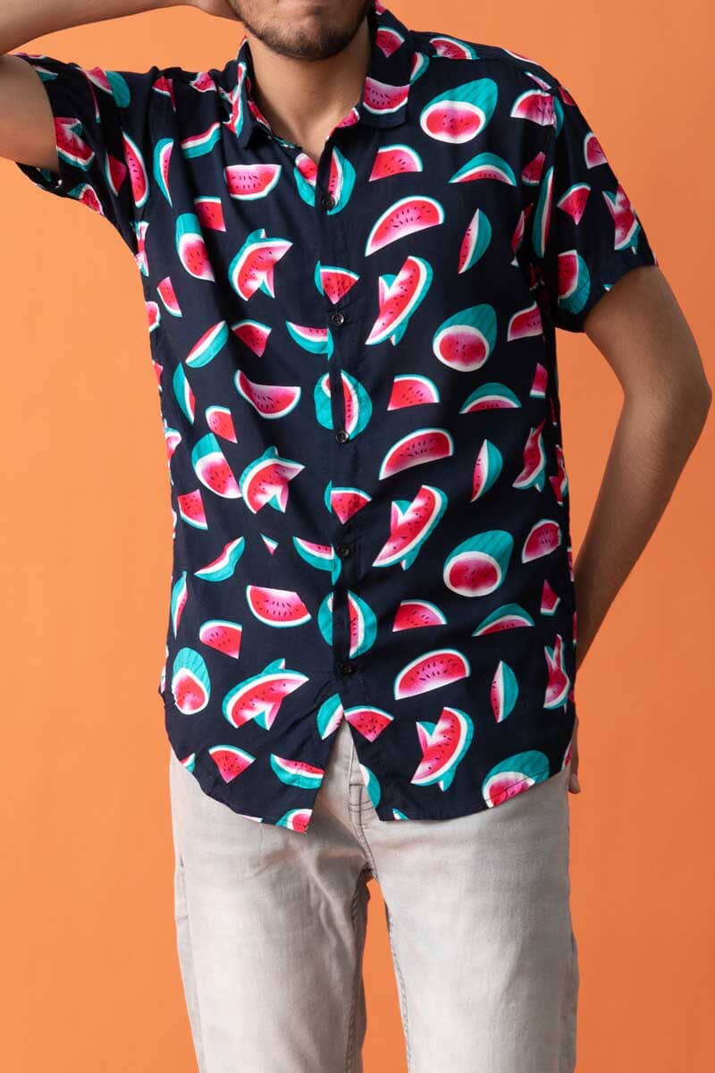 Gravity Men's Short Sleeve Printed Casual Shirt