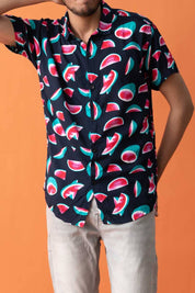 Gravity Men's Short Sleeve Printed Casual Shirt