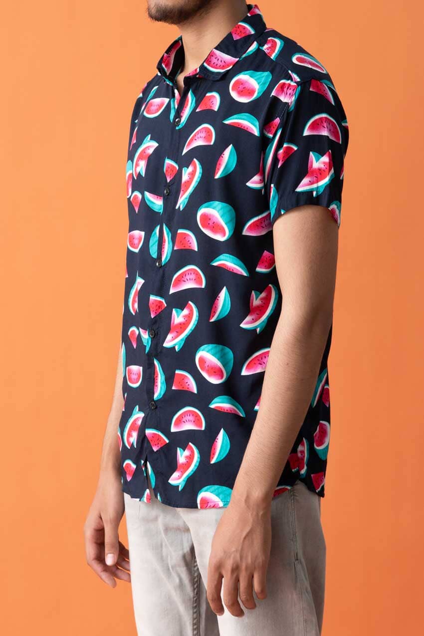 Gravity Men's Short Sleeve Printed Casual Shirt