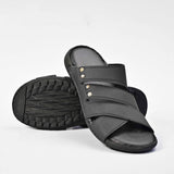Men's Strap Style Padded Sole PU Leather Slides