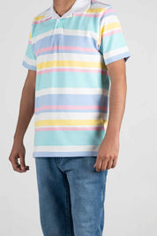 Eternity Premium Men's Pastel Striped Polo Shirt