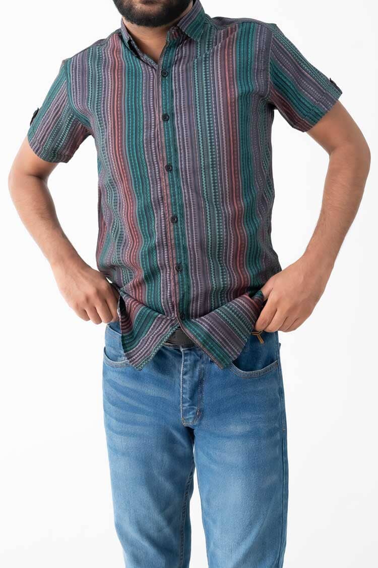 Scanners Men's Printed Casual Shirt