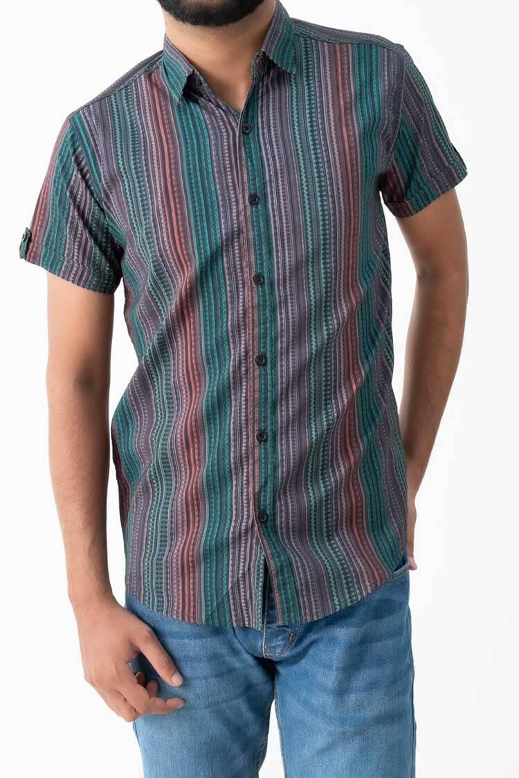 Scanners Men's Printed Casual Shirt