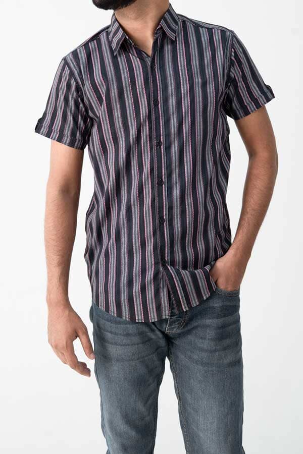 Scanners Men's Striped Casual Shirt