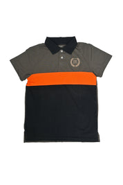 Polo Republica Men's PR Contrast Panel Short Sleeves Polo Shirt Men's Polo Shirt Polo Republica Graphite & Orange XS 