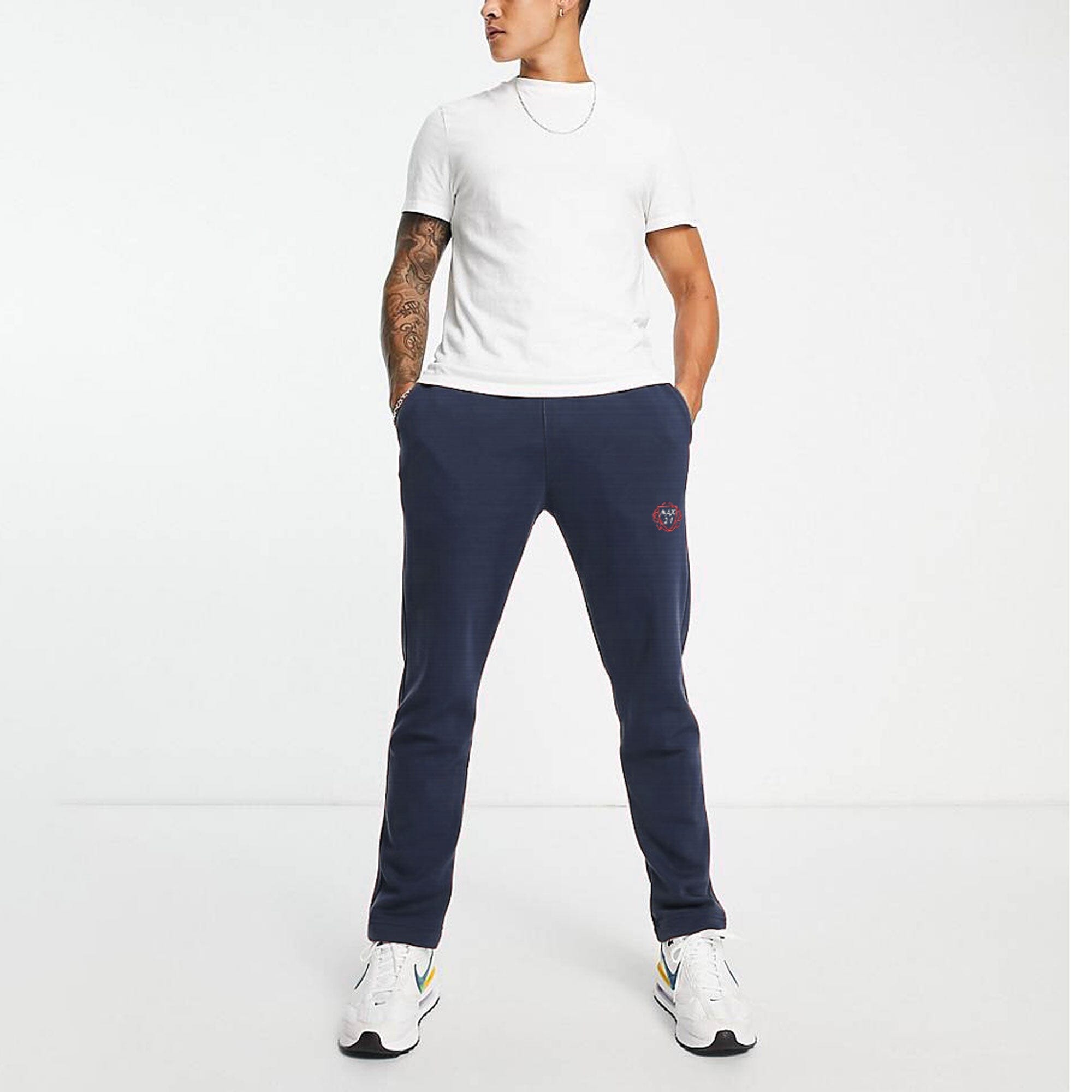 MAX 21 Men's Logo Embroidered Loungewear Trousers Men's Trousers SZK Navy M 