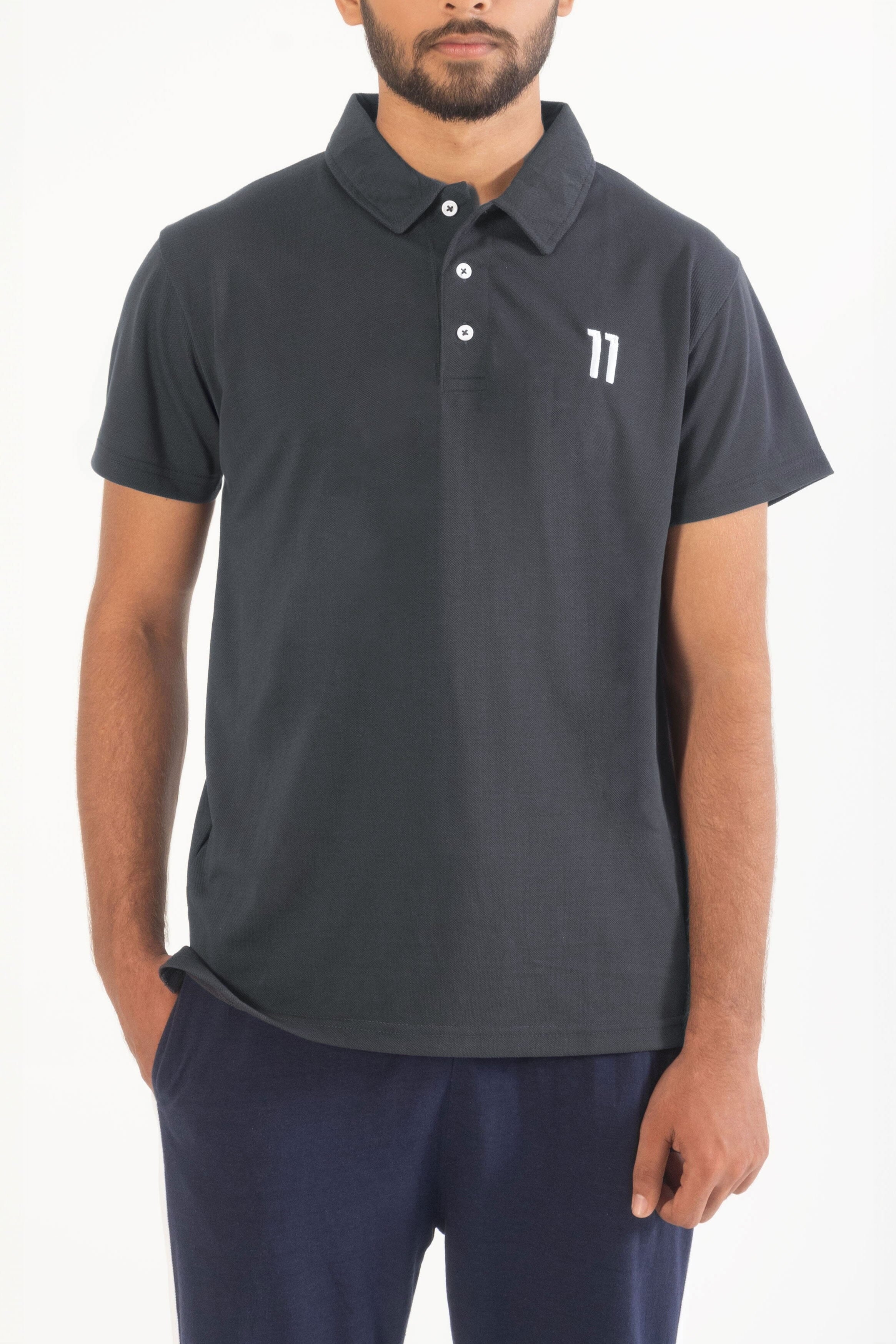 Men's 11 Embroidered Short Sleeve Minor Fault Polo Shirt