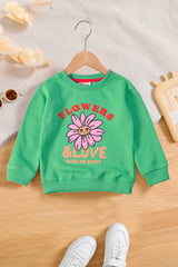 Tiny Teen Kid's Flowers & Love Printed Fleece Sweat Shirt