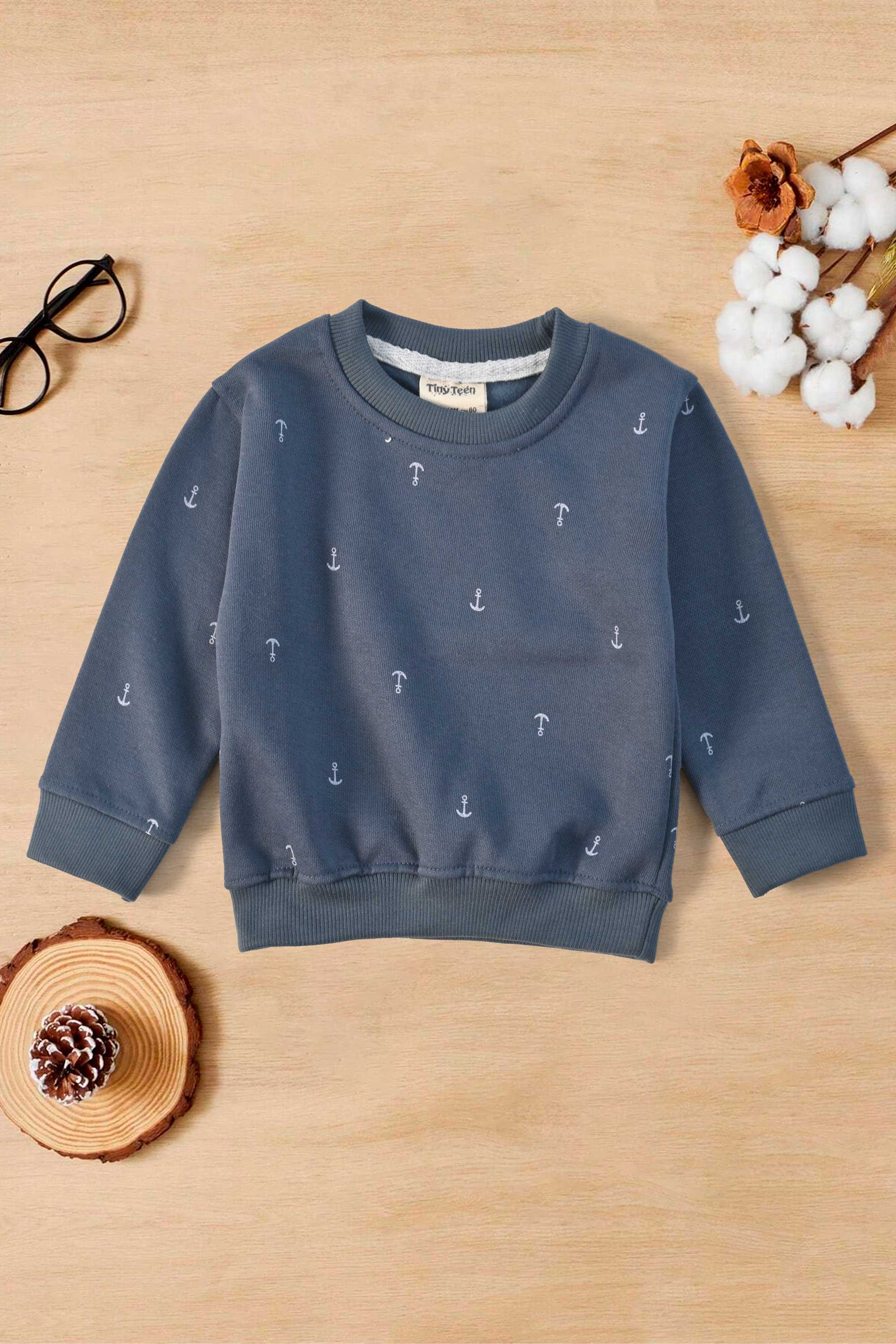 Tiny Teen Kid's Anchor Printed Fleece Sweat Shirt Kid's Sweat Shirt SNR 