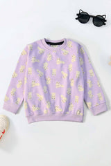 Tiny Teen Kid's Rabbits Printed Fleece Sweat Shirt