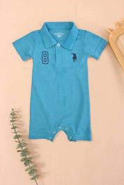 Polo Republica Signature Pony & 8 Printed Short Sleeve Baby Romper Romper Polo Republica 